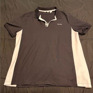 Calvin Klein Men's Black and White Polo Shirt